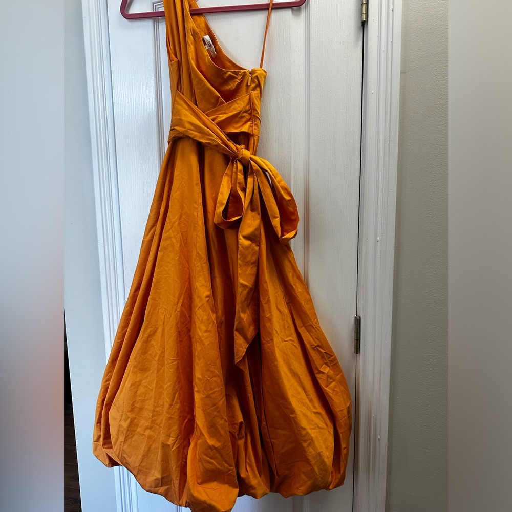 Tibi One-Shoulder Eco Poplin Midi Dress